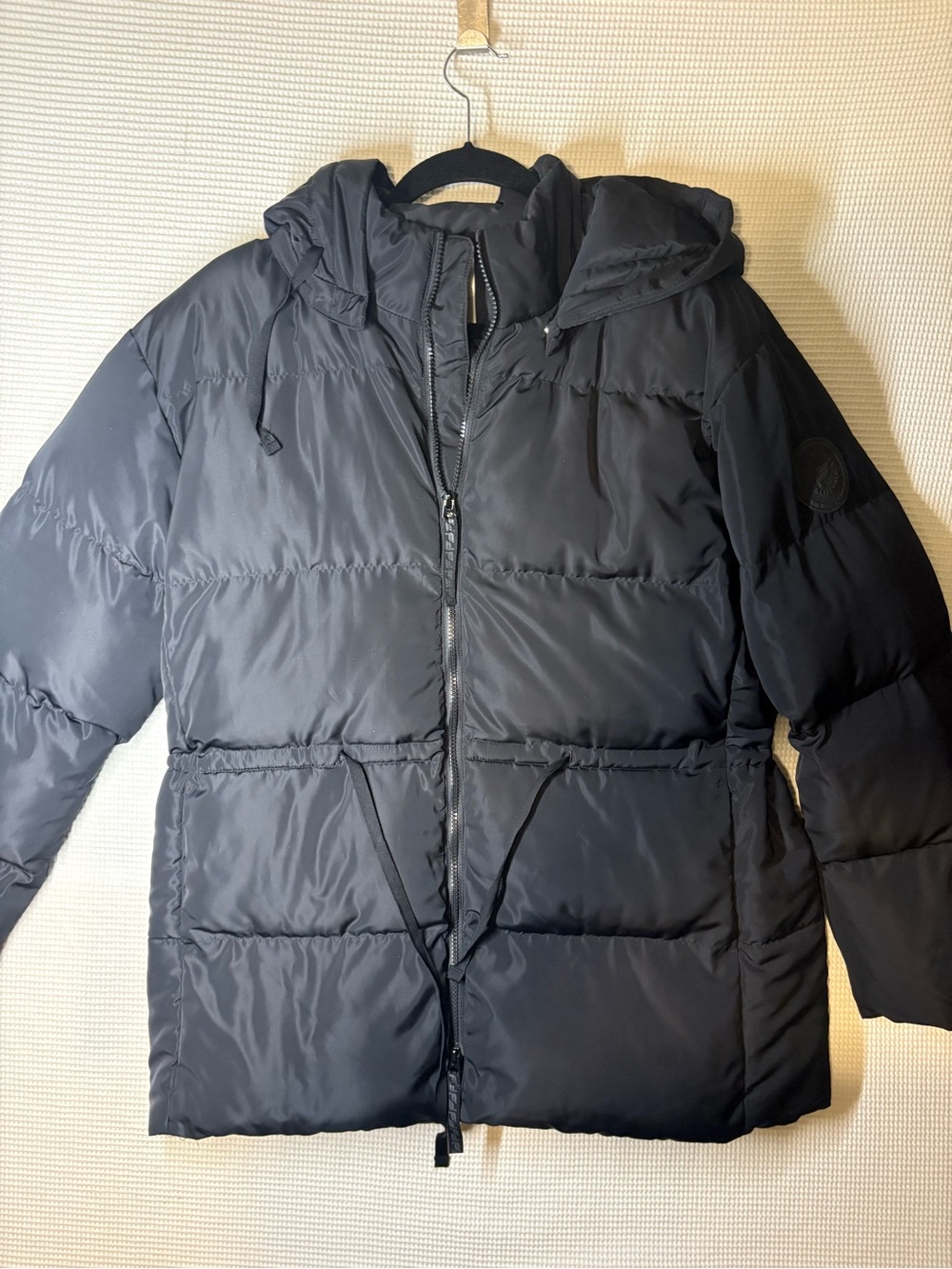 Fabletics Black Puffer Jacket with Hood